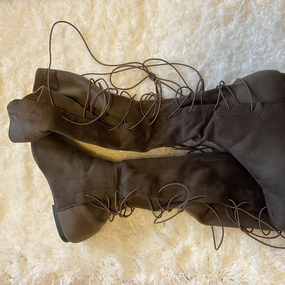 Valania Flat Boot Dark Taupe - Picture 1 of 1